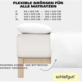 schlafgut Easy Jersey Elasthan Boxspring 140 x 200 - 160 x 220 cm sand light