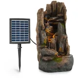 Blumfeldt Mystic Tree Solarbrunnen, LED-Beleuchtung, Polyresin| Dunkles Holz