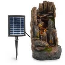 Blumfeldt Mystic Tree Solarbrunnen, LED-Beleuchtung, Polyresin| Dunkles Holz