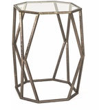 Haku-Möbel Beistelltisch Glas / Metall bronze 37 x 50 x 37 cm