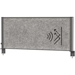 Tisch-Trennwand MAULconnecto Uplight 120x50 Akustik dunkel