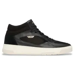 BOSS für Herren. 50529517 Baltimore Hito Leder Sneakers schwarz (45), Wohnung, Schnürsenkel, Lässig