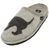 HAFLINGER Flair Dackel Pantoffeln gewalkter Wolle Hund Steingraumeliert, Gr. 36 EU
