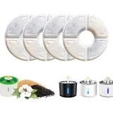 BQRKOTM 4 Stück Katzenbrunnen Filter für Katzen Trinkbrunnen, Filter Katzenbrunnen für Katzen Hunde, Wasserbrunnen Zubehör, Aktivkohlefilter, Ersatzfilter Für Petkit Filter(127mm*38mm)