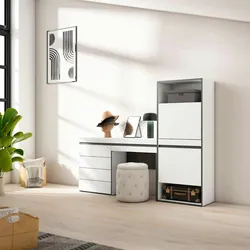 SKRAUT HOME Schuhschrank, Platzsparend, 187x35x145 cm, Schlafzimmer, Kommode, Frisiertisch, Modern, Weiß - 459_6