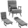 Homcom Schlafsessel 3 in 1 Chenille 67 x 96 x 73 cm Grau mit Kissen