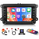 Hikity 7'' Android 15 Autoradio für VW Golf 5 6 Passat Seat Skoda GPS Navi Autoradio (Digitalradio (DAB), 2 DIN Carplay Android Auto Bluetooth USB GPS Navi WIFI)