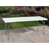 Perel Gartentisch Kunststoff klappbar 180 x 70 x 74 cm Weiß