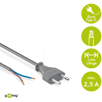 Goobay Euro Kabel zum Konfektionieren, 1,5 m, grau