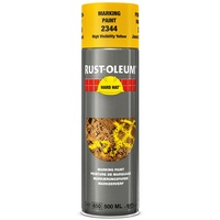Rust-Oleum HARD HAT Markierungsfarbe Spray - Hochleistungsfähiger, schnell trocknender Industrie-Sprühlack für Markierungen auf jeder Oberfläche - 500ml (Gelb)