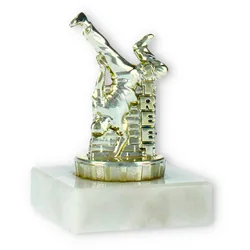 Pokal Kunststofffigur Streetdance gold auf weißem Marmorsockel 10,0cm LE