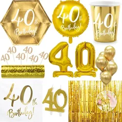 40. Geburtstag Geburtstagsdeko Party Set Zahl 40 Jahre gold Partyartikel