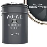 WO-WE Fassadenfarbe Nano Fassadenfarbe Außen Mauerfarbe Aussenfarbe W520, 0,75-20L, Hausfassaden grau