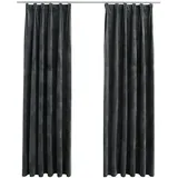 vidaXL Verdunkelungsvorhang Haken 140 x 225 cm anthrazit 2 St.