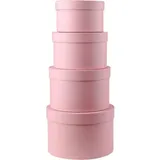 luxuskollektion Aufbewahrungsbox 4er Set rund mit Deckel rosa