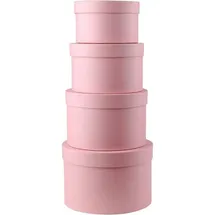 Oairse Aufbewahrungsbox 4er Set rund mit Deckel rosa