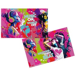 HERMA Schreibtischunterlagen Music Girl Karton 55,0 x 35,0 cm, 3 St.