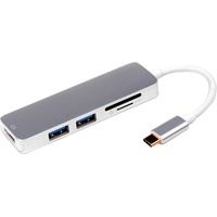 ROLINE Dockingstation USB Typ C, 4K HDMI, USB 3.0, SD/MicroSD (USB C), Dockingstation - USB-C 3.1