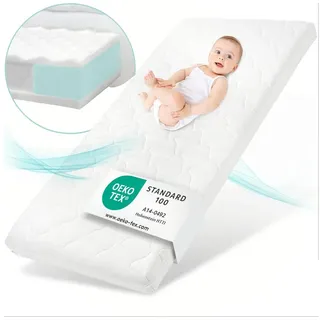Komfortschaummatratze Babymatratze H2 mit Trittkante, Sun Garden, 10 cm hoch, (Bezug waschbar), 60x120 cm, 70x140 cm H2 60 cm x 120 cm x 10 cm
