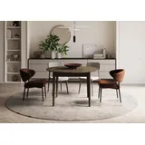 Compleo Esstisch Ausziehbar Rund Ø: 90 cm PAPHO, Ideal für modernes Wohnzimmer, Klassisch, Landhaus, Japandi Stil braun