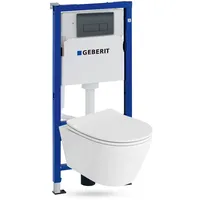 LaVita GEBERIT Duofix Vorwandelement + Wand WC Praia Weiß