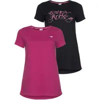 KangaROOS Longshirt KANGAROOS, Damen, Gr. 56/58, pink (fuchsia, schwarz),