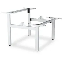 eSmart ETX-221W Weiß Ergonomisches Steh-Sitz-Doppel-Schreibtisch-Gestell Stufenlos elektrisch höhenverstellbar 69-119cm in Weiß 4x Memory Kollisionsschutz Aktivitätserinnerung Soft-Start/Stopp