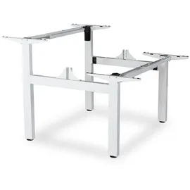 eSmart ETX-221W Weiß Ergonomisches Steh-Sitz-Doppel-Schreibtisch-Gestell Stufenlos elektrisch höhenverstellbar 69-119cm in Weiß 4x Memory Kollisionsschutz Aktivitätserinnerung Soft-Start/Stopp