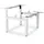 eSmart ETX-221W Weiß Ergonomisches Steh-Sitz-Doppel-Schreibtisch-Gestell Stufenlos elektrisch höhenverstellbar 69-119cm in Weiß 4x Memory Kollisionsschutz Aktivitätserinnerung Soft-Start/Stopp