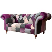 JVmoebel Chesterfield-Sofa, Sofa Zweisitzer Klassisch Design Wohnzimmer Chesterfield Textil bunt