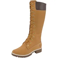 Schnürstiefel TIMBERLAND "Women's Premium 14in WP B" Gr. 38,5, gelb (wheat) Damen Schuhe Winterschuhe, Winterstiefel, Winterboots, Schnürboots, wasserdicht