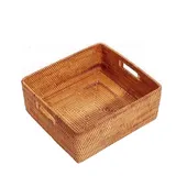 HHF Körbe Behälter Rattan-Aufbewahrungskorb Japanischer Home-Desktop-Organisationskorb Snack-Spielzeug-Aufbewahrungsbox Tragbare Bücher-Aufbewahrungsbox Kleidung Lagerung ( Größe : B L(43x38x18cm) )