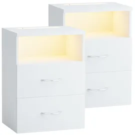 CASARIA Nachttisch Jamie 2er-Set Weiß