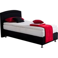 Westfalia Schlafkomfort Boxspringbett, schwarz, B:104cm L:210cm, Bezug Unterbox und