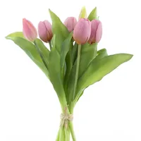 Mucplants künstliche Tulpen Tulpenbündel mit 4 Tulpen und 3