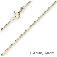 Schmuck Krone Goldkette 1,4mm Panzerkette aus 333 Gelbgold 60cm, Gold 333 goldfarben