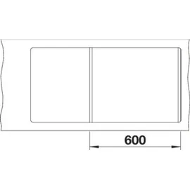 Blanco Metra 6 S-F links Flächenbündig silgranit softweiß Handbetätigung 990 x 490 mm