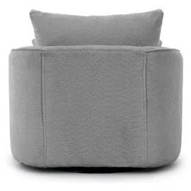 S-Style Drehsessel Ted Bouclé 107 x 94 x 0 cm Grau drehbar mit Kissen