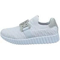 BUGATTI 445-AI660 Damen Slipper, White / Silver, 38 EU