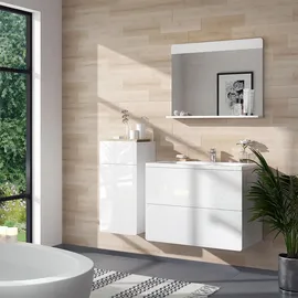 Vicco Midischrank Izan Weiß Hochglanz 37 x 76.6 cm mit Schublade und Tür
