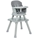 Costway 6-in-1 Babyhochstuhl, Hochstuhl & Essstuhl & Lerntisch & Bausteintisch & Kindersitzgruppe, Kinderhochstuhl mit Sicherheitsgurt und abnehmbarem Tablett, Babystuhl Kombihochstuhl