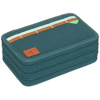 Lässig Schulranzen School Triple Pencil Case - Mäppchen (Unique Dark Green) blau