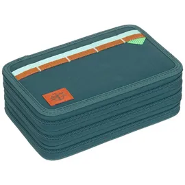 Lässig Schulranzen School Triple Pencil Case - Mäppchen (Unique Dark Green) blau