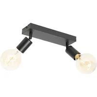 QAZQA Modern Spot schwarz rechteckig 2-flammig - Facil