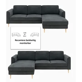 Home Affaire Eckcouch Cord 2-Sitzer Grau