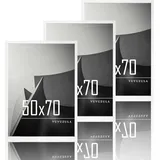 luxuskollektion Bilderrahmen 50x70cm Weiß Holz Fotorahmen 3er Set MDF Rahmen