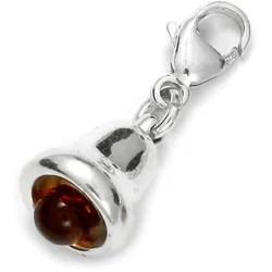 Ketten-Anhänger OSTSEE-SCHMUCK "Ostsee-Schmuck Charm-Einhänger Glocke Charm-Einhänger Glocke", weiß, Schmuckanhänger, Damen, 20 x 8mm, Silber 925 (Sterlingsilber), 2.2 g