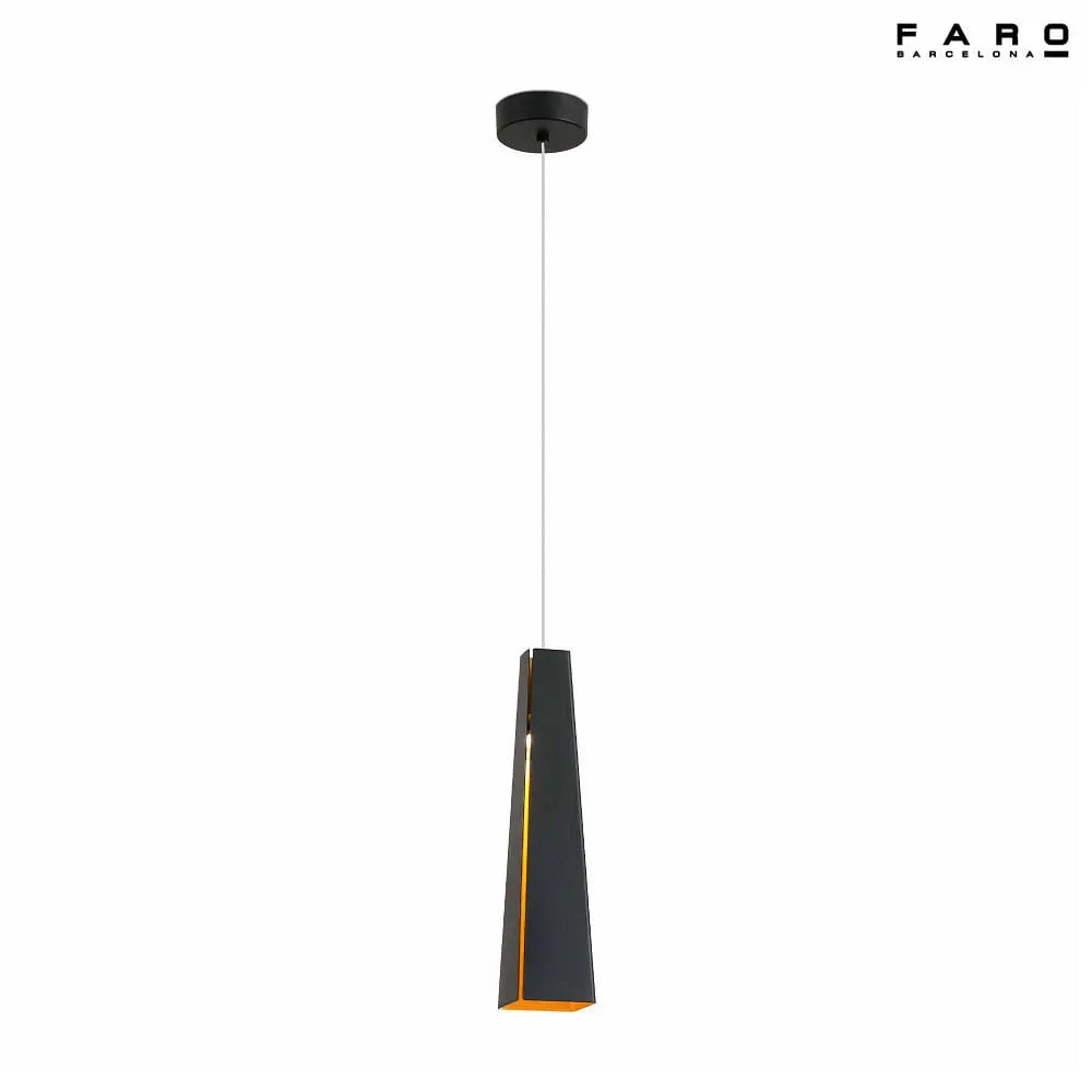 Faro LED Pendelleuchte PLUMA 6W, 3000K, IP20 schwarz, gold FAR-64172