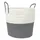vidaXL Aufbewahrungskorb Grau und Weiß Ø43 x 38 cm Baumwolle