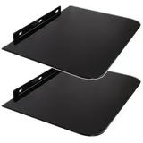 Maclean Brackets MC-738 TV-Regal 35x25 cm Schwarz Glas/Aluminium